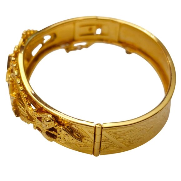 Kirks Folly Hinge Bangle Rhinestone Star Bracelet - Picture 2 of 10